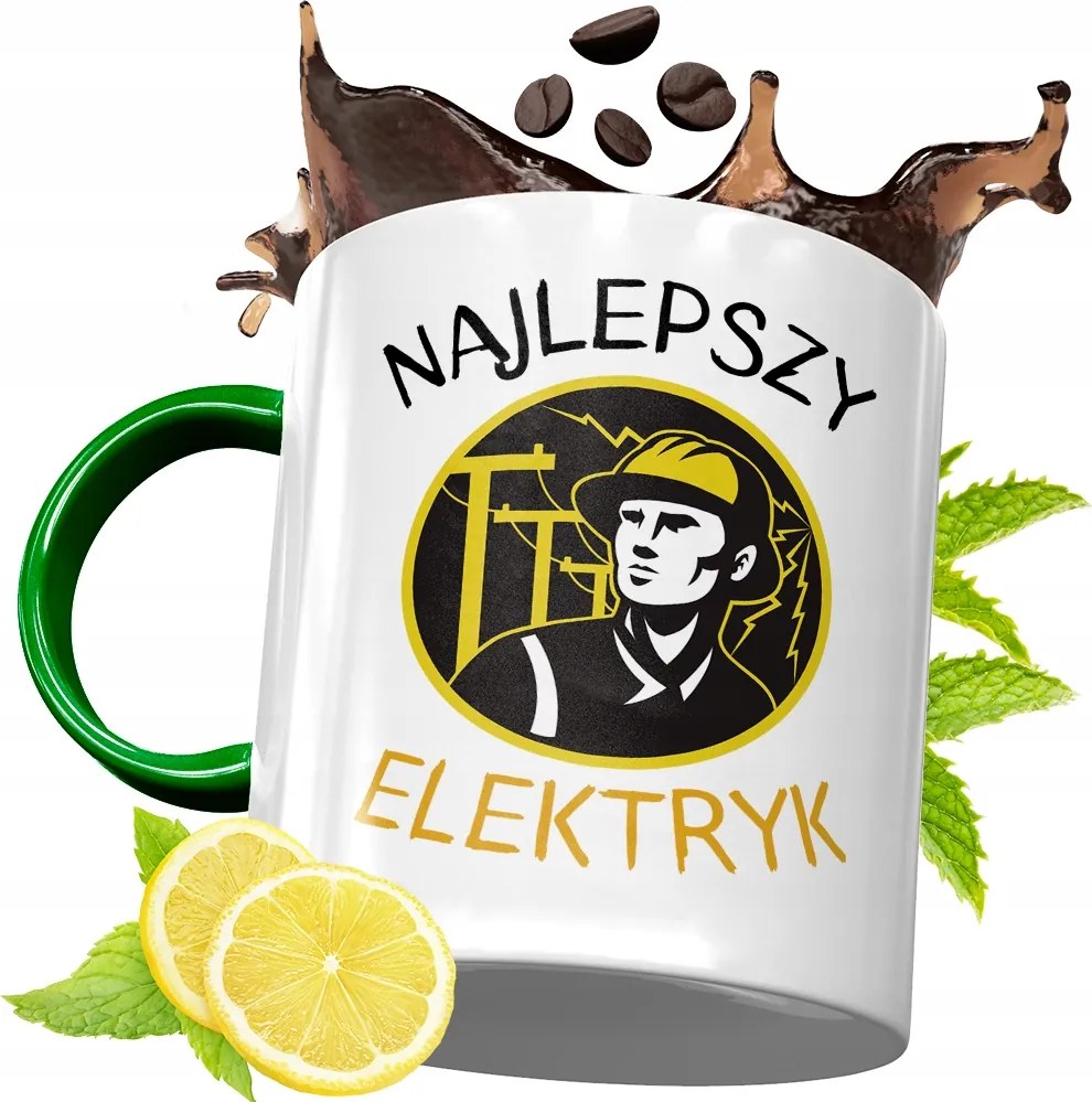 Zöld Bögre Villanyszerelőnek Születésnapi Ajándék fényképes nyomtatással