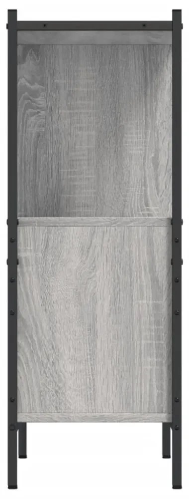 szürke sonoma színű szerelt fa könyvespolc 72 x 28 x 77,5 cm
