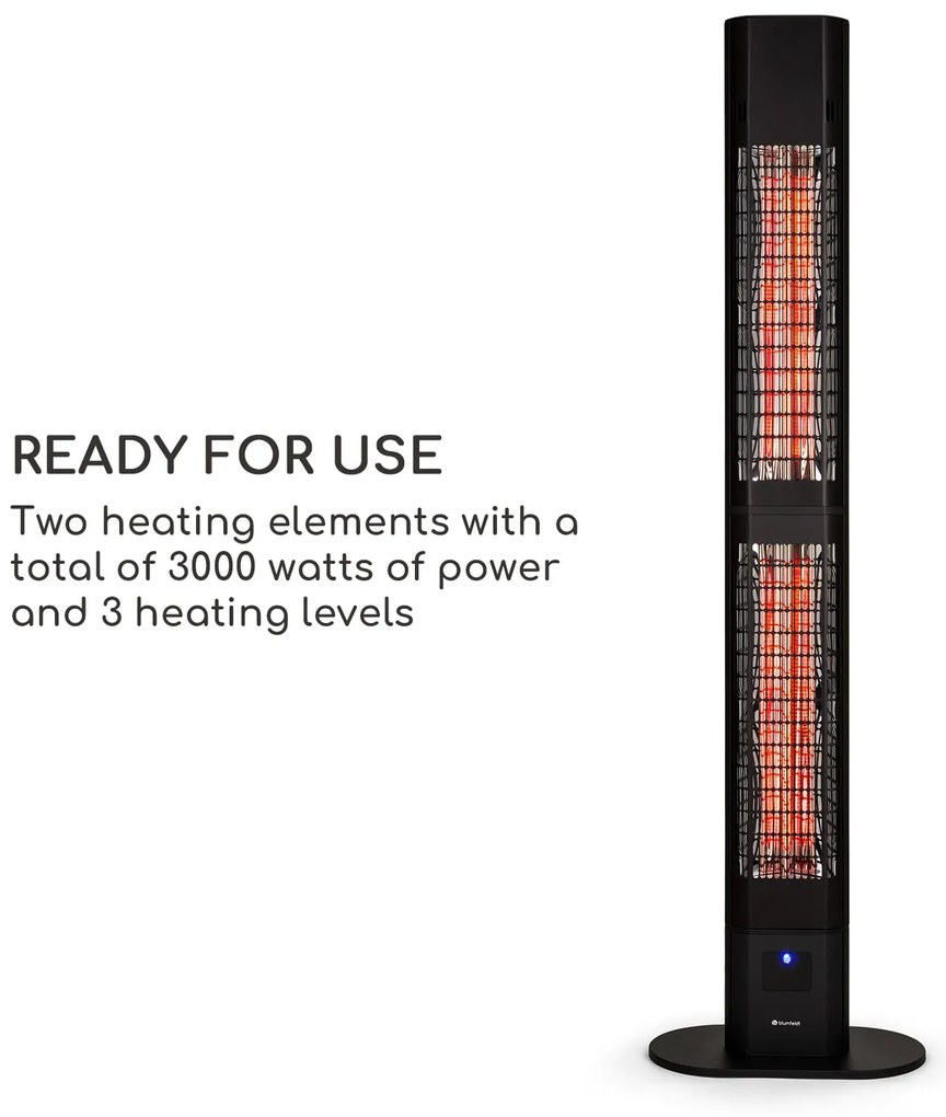 Heat Guru 3000, sugárzó fűtőtest, 3000 W, IP54, kültéri használatra, távirányító