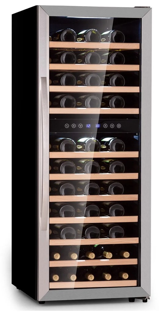 Klarstein Vinamour 73 Duo, borhűtő, 192 liter, 73 palack, 5 -18 °C, 2 zóna, érintésvezérlés