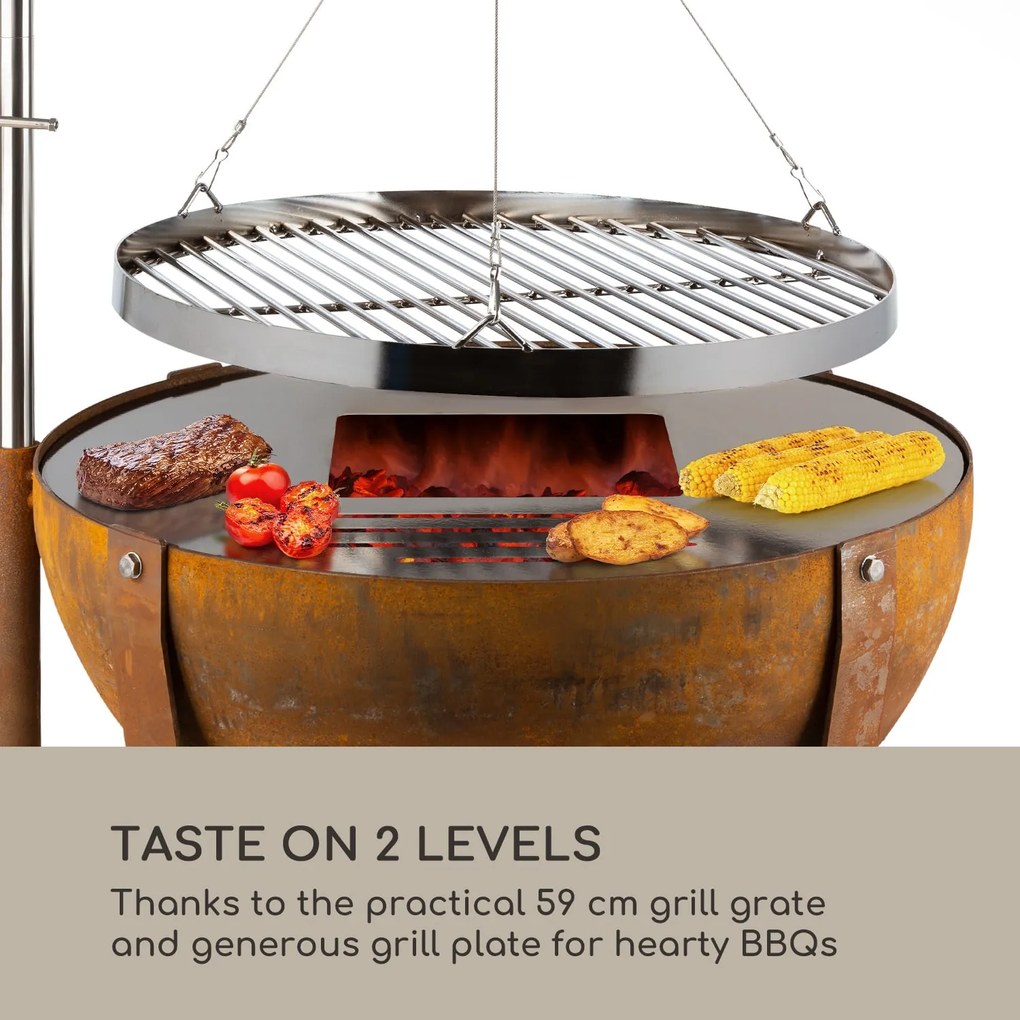 Blum Fire Globe, tűzrakóhely grillel, Ø 60cm, acél