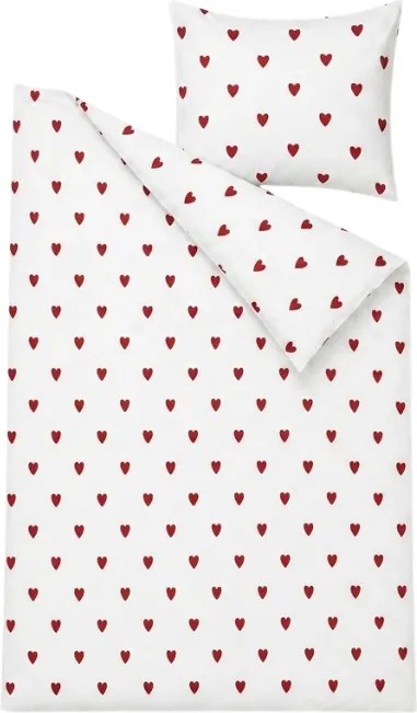Pamut ágyneműhuzat HEARTIS RED fehér Ágyneműhuzat mérete: 70 x 80 cm | 140 x 200 cm
