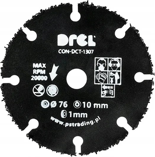 Körfűrész Pvc Fém Fa Vágótárcsa Fűrészgéphez 76 x 10mm Drel