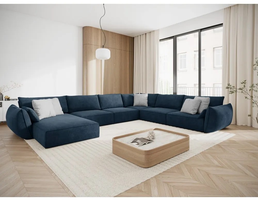 Sötétkék sarokkanapé (jobb oldali) Vanda – Mazzini Sofas