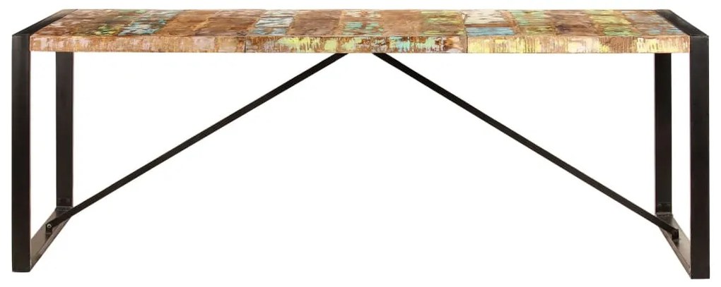 Tömör újrahasznosított fa étkezőasztal 220 x 100 x 75 cm