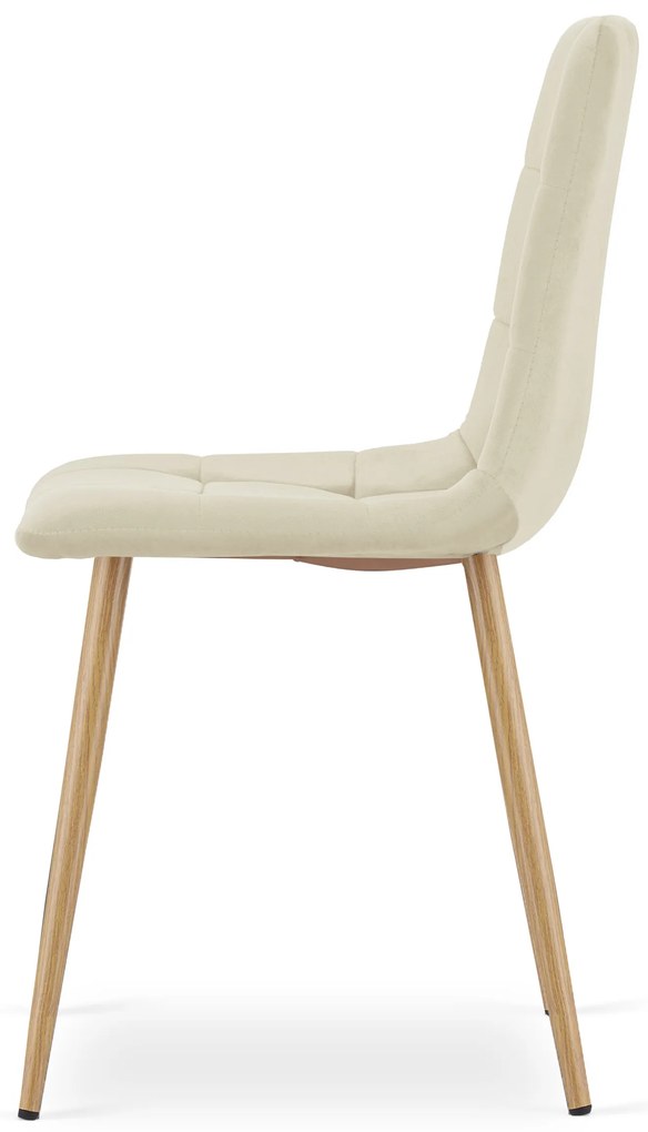 Világosbézs bársony szék KARA