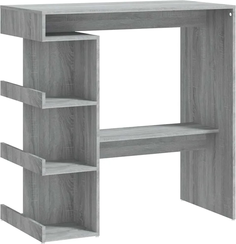 vidaXL szürke-sonoma színű bárasztal tárolópolccal 100 x 50 x 101,5 cm
