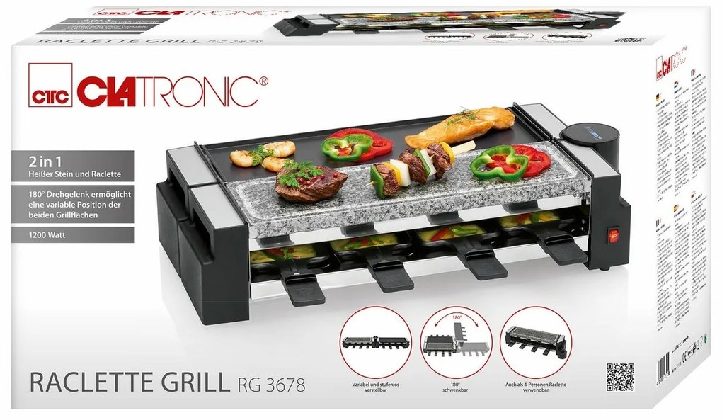 Clatronic RG 3678 raclette grill 2in1