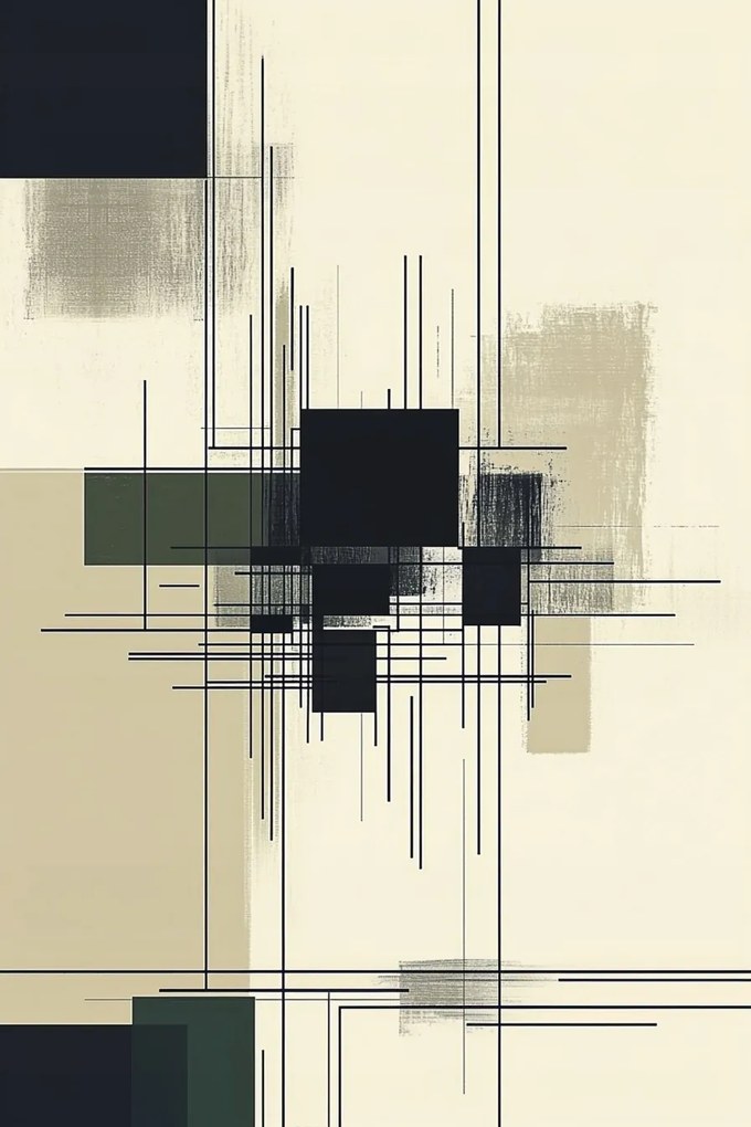 Canvas Vászonkép Absztrakt Bauhaus Mid-century Modern Vonal 80x120