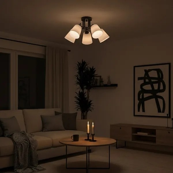 PAFOS felületre szerelhető csillár 5xE27/15W/230V fekete