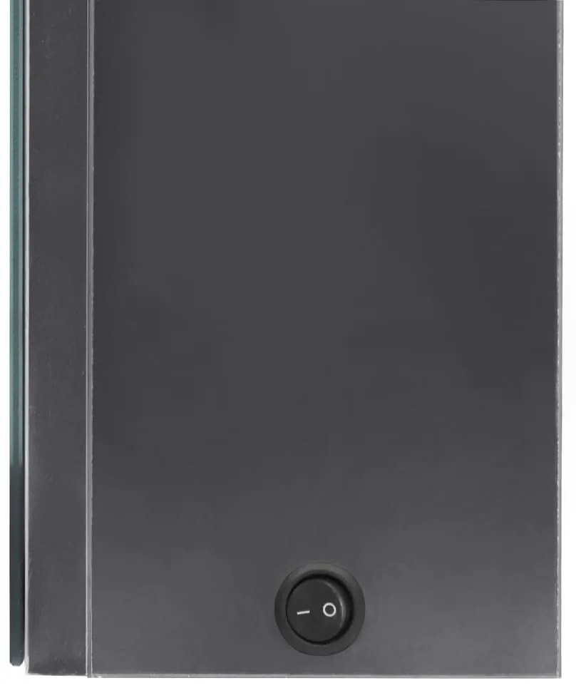 fényes szürke LED-es tükrös fürdőszobaszekrény 50 x 13 x 70 cm