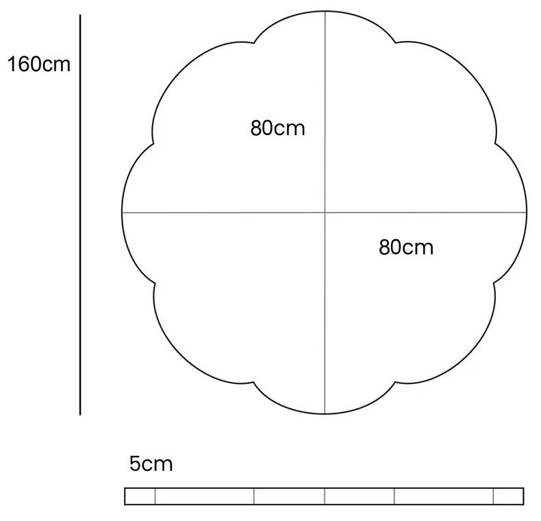 Elefántcsont színű játszószőnyeg 160x160 cm – Meowbaby