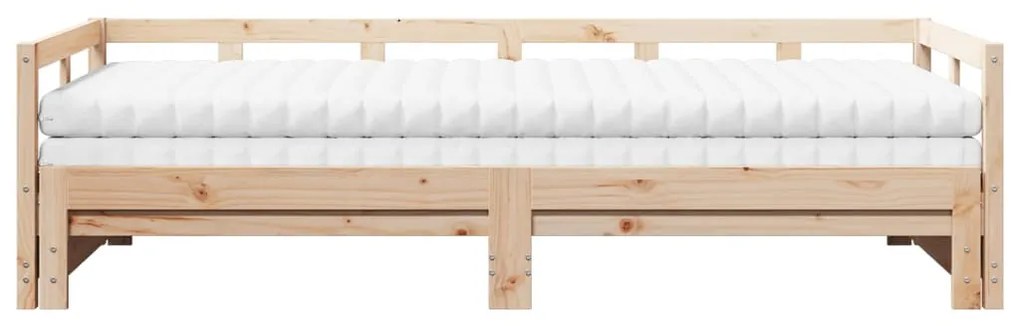 tömör fenyőfa kihúzható kanapéágy matracokkal 80 x 200 cm