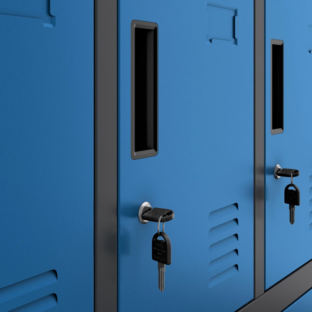 Fémöltözőszekrény ROBERT 1360 x 1720 x 450 mm, antracit és kék