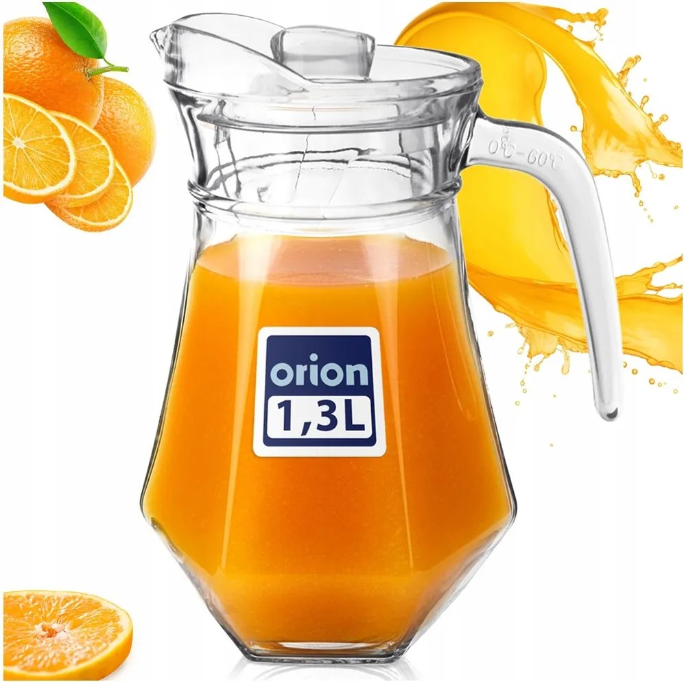 Italos kancsó limonádé gyümölcslé üveg fedővel 1,2L