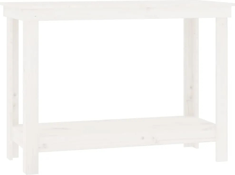 vidaXL fehér tömör fenyőfa munkapad 110 x 50 x 80 cm