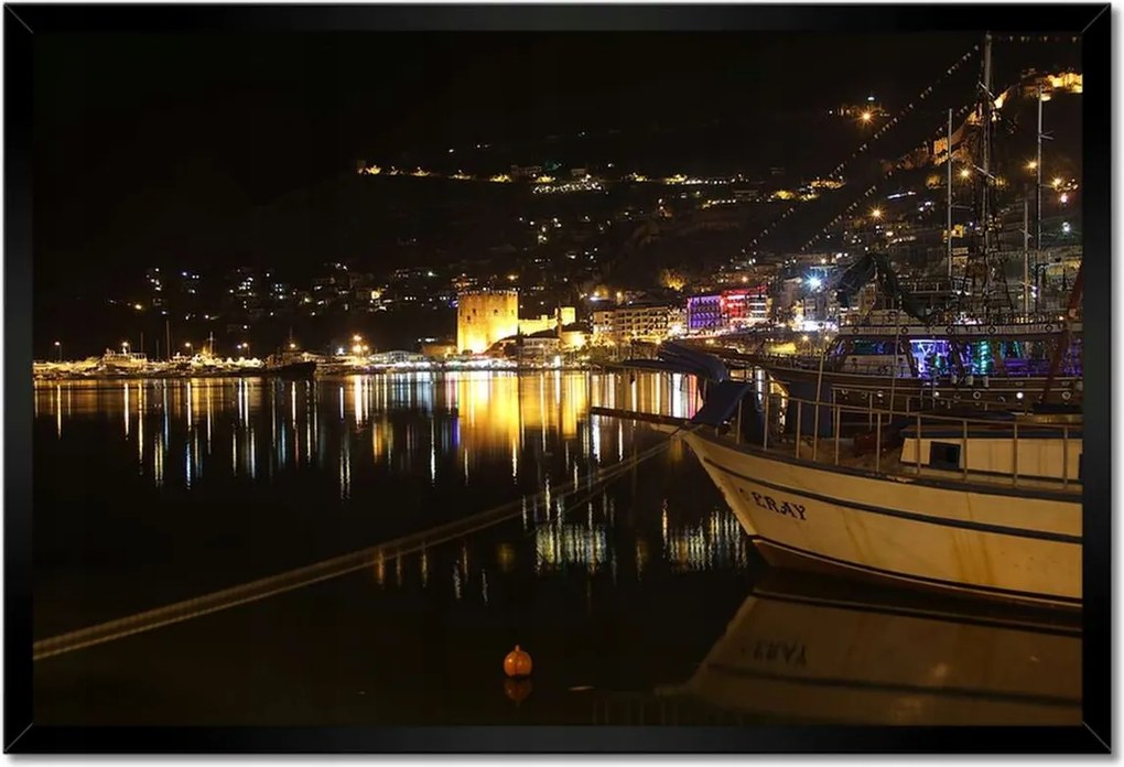 Poszterek keretben 60x40 Antalya éjszaka Kirándulás