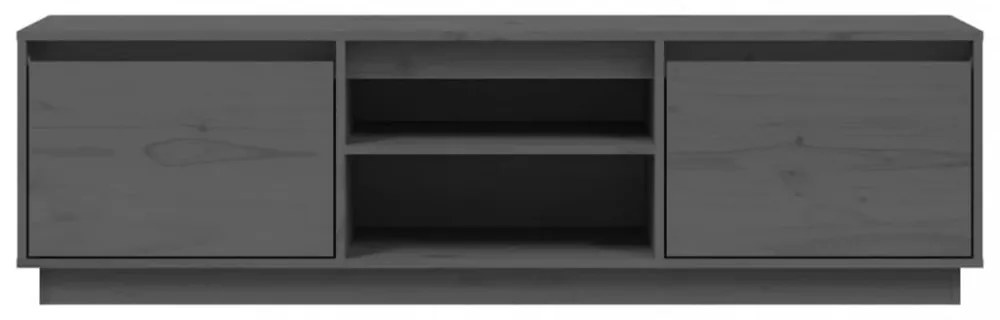 szürke tömör fenyőfa TV-szekrény 140 x 35 x 40 cm