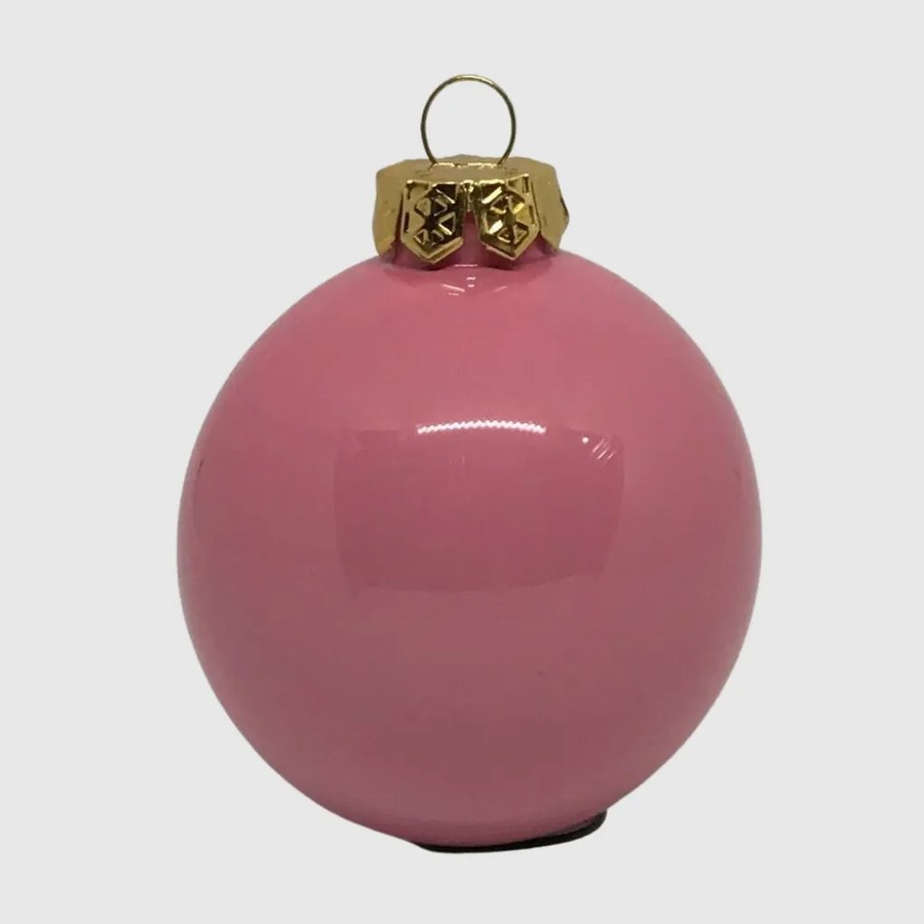 Jolly Spirit rózsaszín üveg karácsonyi gömb szett 12*6cm