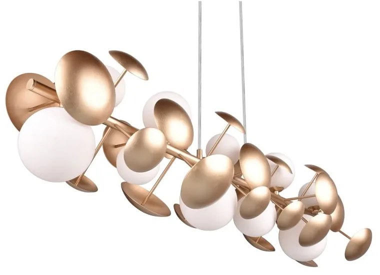 Fehér-aranyszínű függőlámpa üveg búrával Bubble – Trio Select