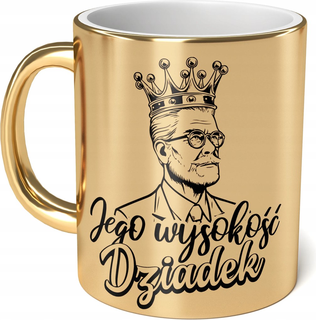 Kerámia bögre Arany 330 ml Nagyszülők napja Ajándék Őfelsége Nagypapa