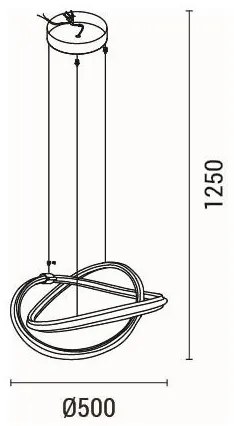 LED Csillár zsinóron LED/38W/230V 3000K 50x120 cm
