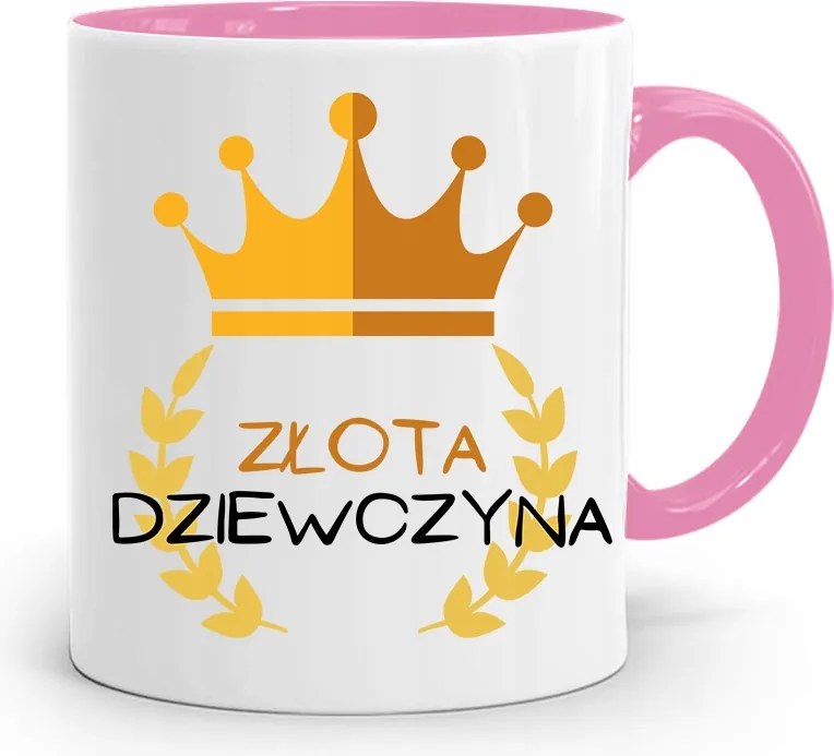 Rózsaszín Bögre Lányoknak Arany Lány nyomott mintával