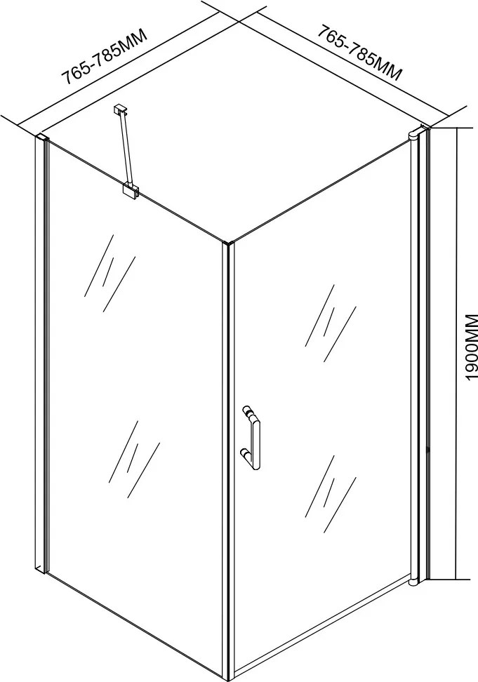 Simple nyílóajtós szögletes zuhanykabin