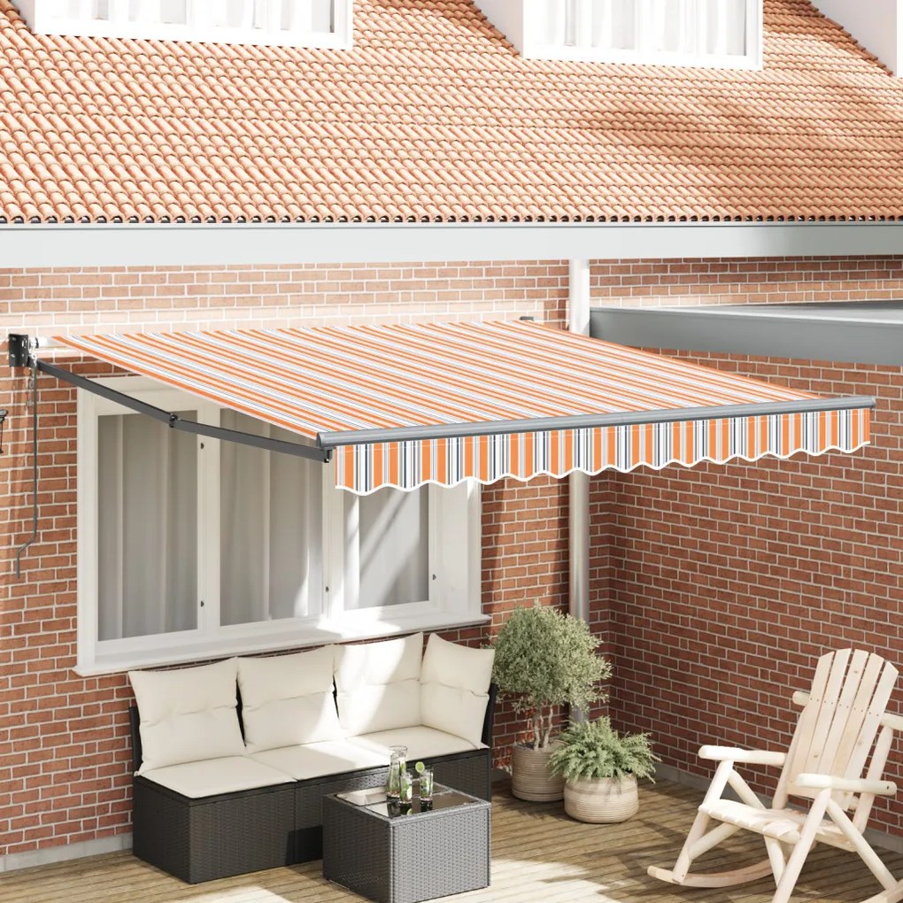 Automatikus Behúzható Napellenző Tarka Csík 350x250 cm