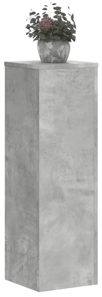 2 db betonszürke szerelt fa növénytartó állvány 25 x 25 x 80 cm
