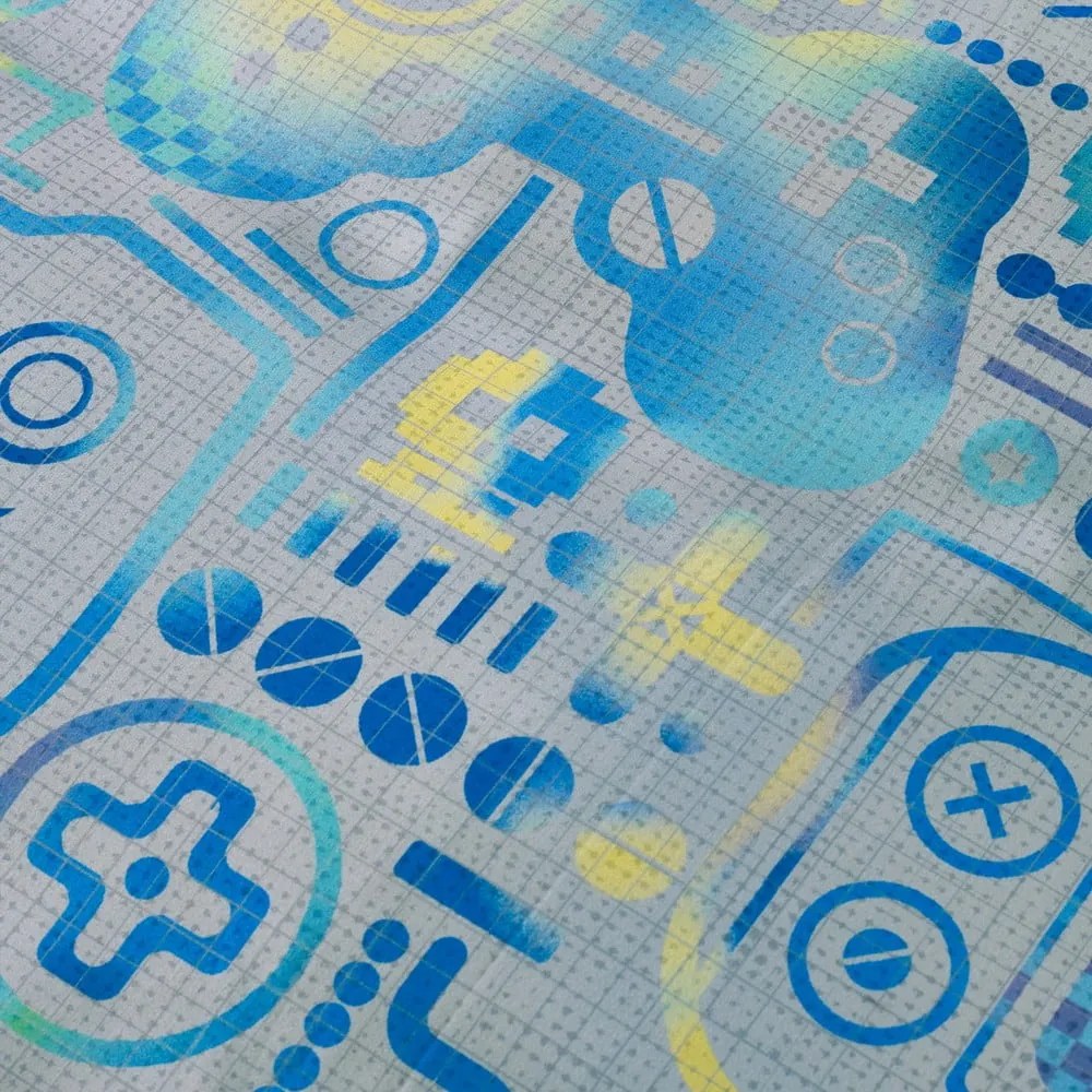 Szürke gumis egyszemélyes mikroszálas gyerek lepedő magas matrachoz 90x190 cm Gamer – Catherine Lansfield