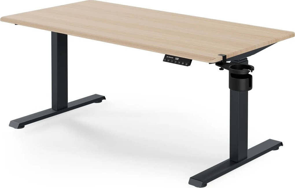 Elektromos íróasztal magasságállítással ergonomikus antracit/sonoma tölgy,1400x700 mm: ARIA