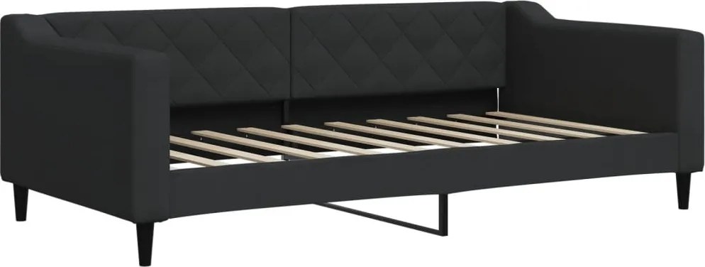 vidaXL fekete szövet kanapéágy 90 x 190 cm