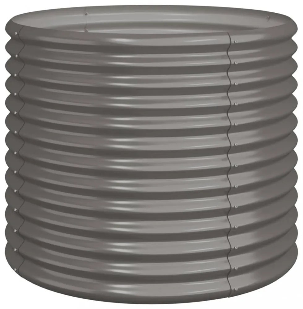 szürke horganyzott acél kerti ültetőláda 80 x 80 x 68 cm