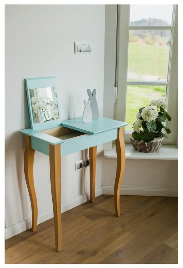 Dressing Table grafitszürke fésülködőasztal tükörrel, hosszúság 105 cm - Ragaba