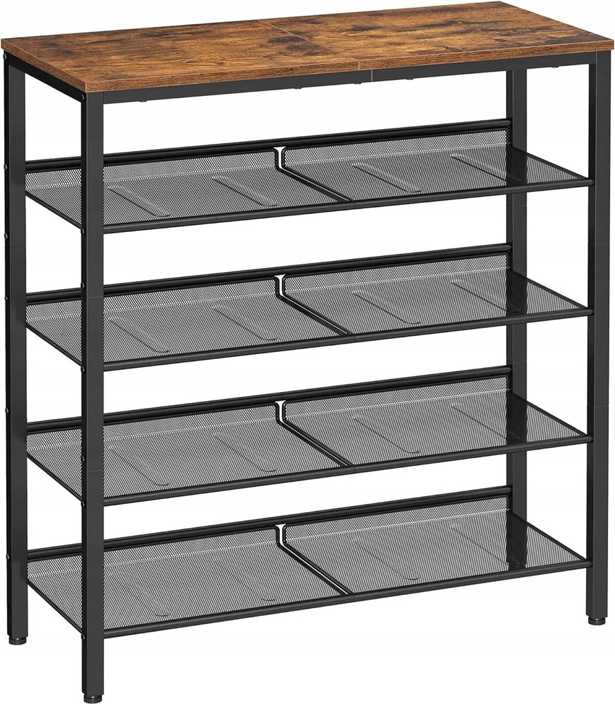 Cipősszekrény, könyvespolc 93 x 75 x 28 cm tölgy, fekete