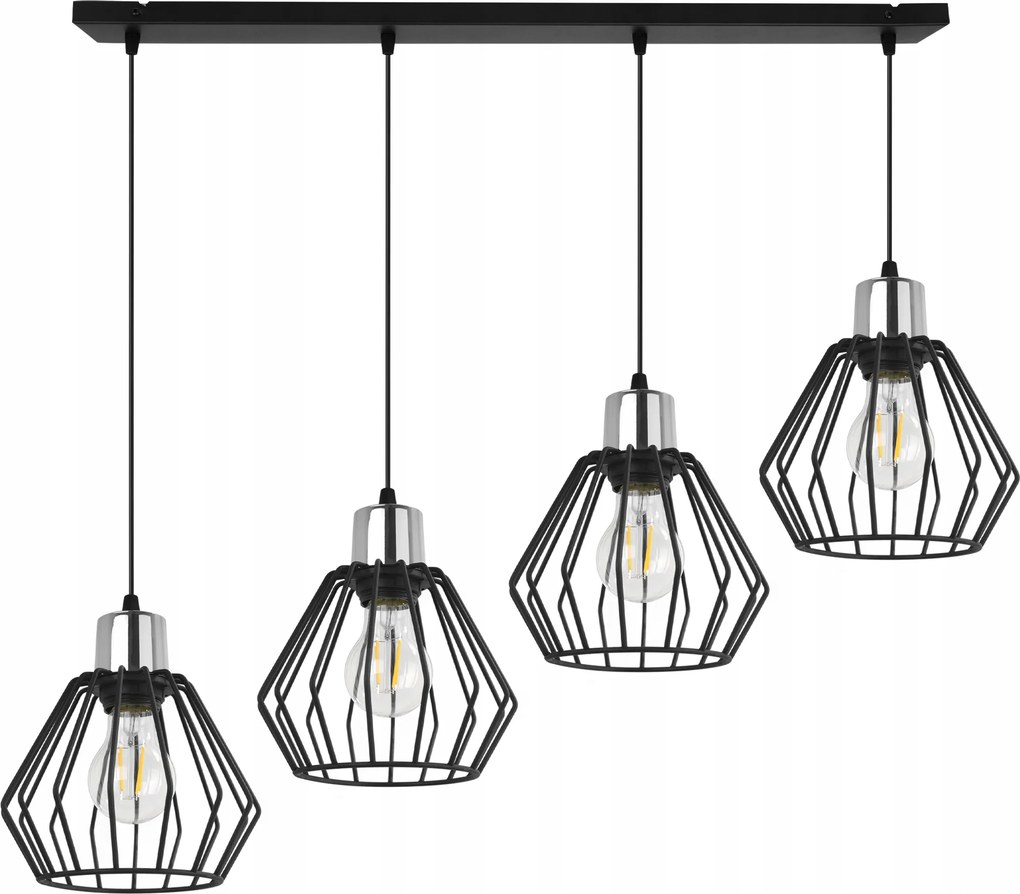 Mennyezeti Lámpa Lógó Csillár Díszléc Fekete Dupla Konyha Nappali