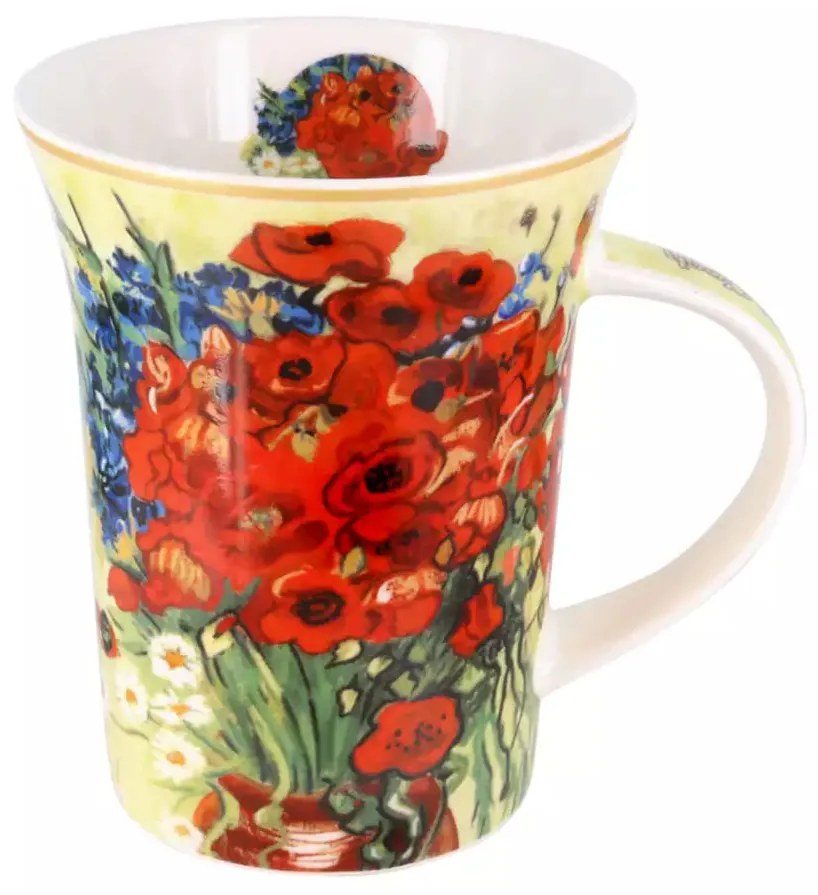 Van Gogh porcelán bögre díszdobozban 350 ml Pipacsok és százszorszépek