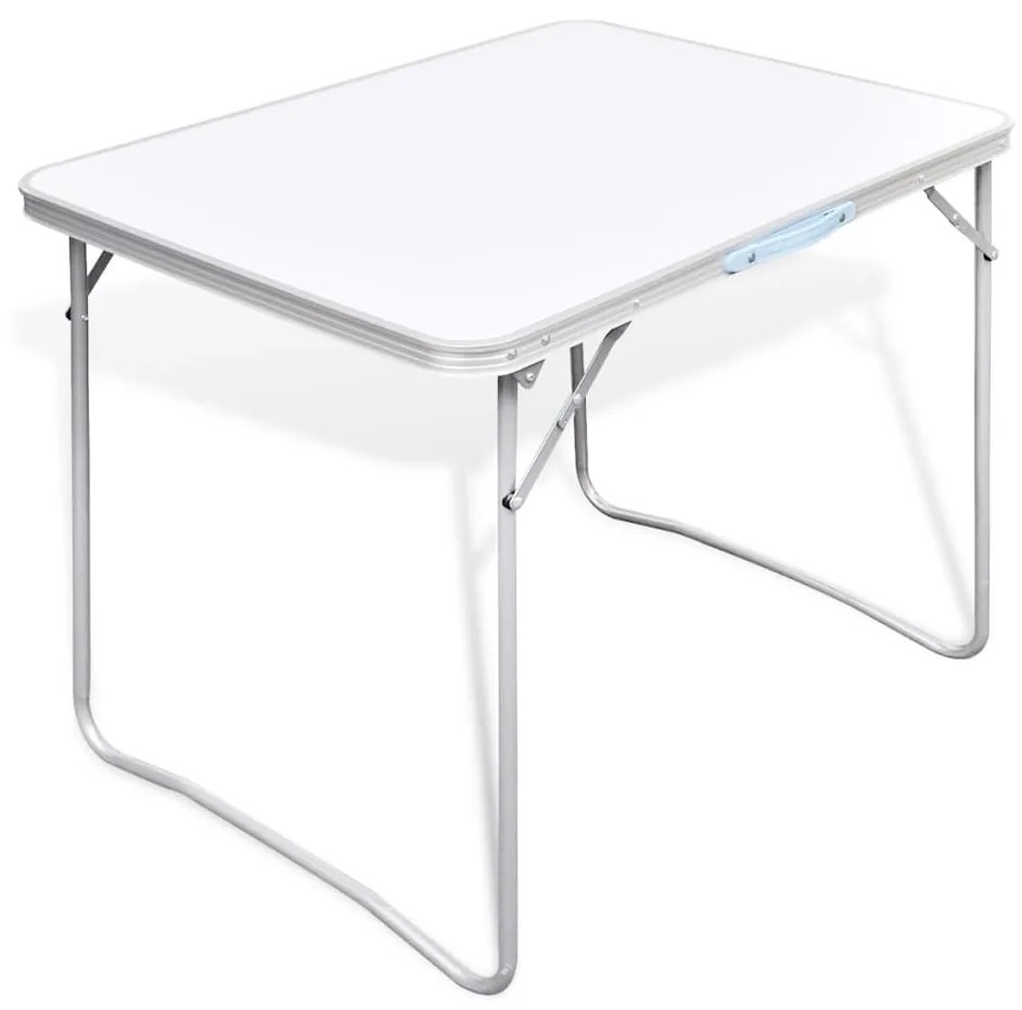 vidaXL Összecsukható kemping asztal fém keret 80 x 60 cm-es