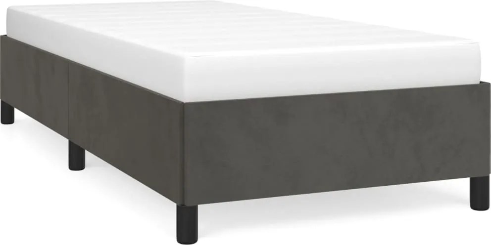 vidaXL sötétszürke bársony ágykeret matrac nélkül 90x200 cm