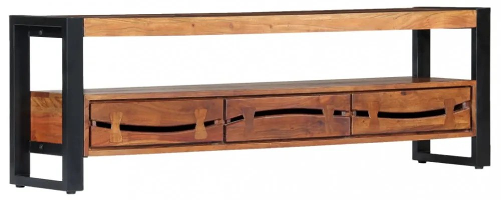 tömör akácfa TV-szekrény 140 x 30 x 45 cm
