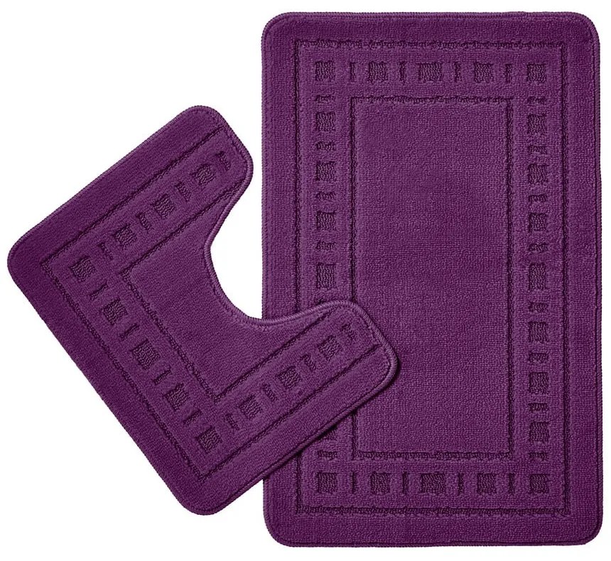 Sötétlila fürdőszobai kilépő szett WC-hez, 2 db-os 50x80 cm Armoni – Catherine Lansfield