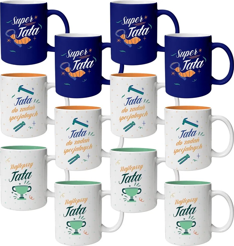 Bögre Szett Apának Kerámia 12 Db-os Apák Napi Ajándék