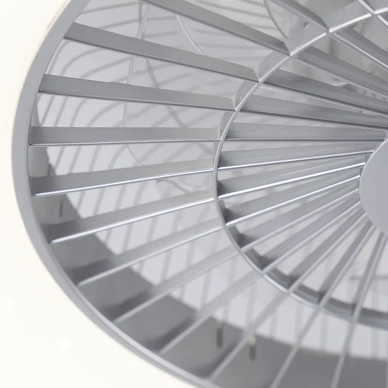 Ezüst színű mennyezeti ventilátor csillag effektussal 60cm LED-del, fényerőszabályzóval és távirányítóval - Climo