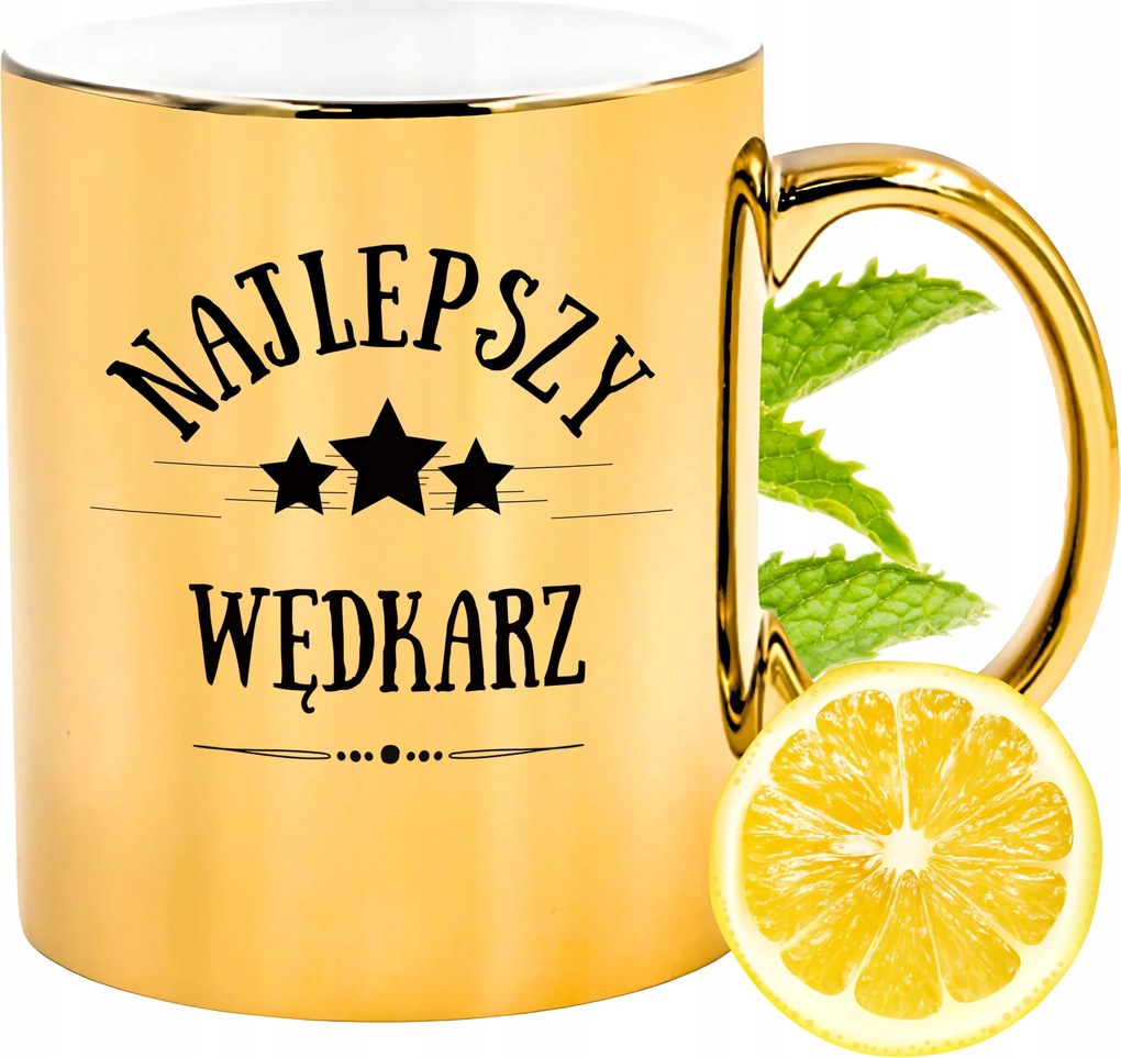 Arany csillogó bögre Horgászoknak Ajándék Nyomtatott Fotóval