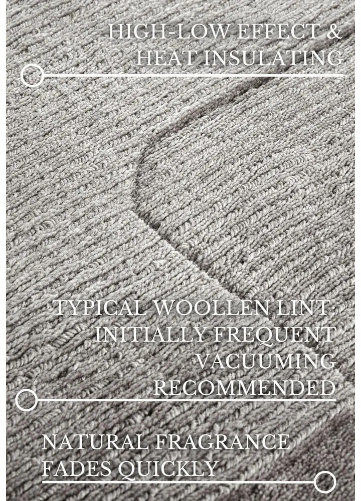 Szürke kézi szövésű gyapjú futószőnyeg 80x250 cm Charlotte – Villeroy&amp;Boch