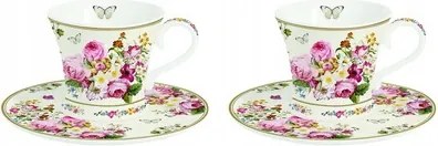 80 ml-es eszpresszó csésze szett – Virágmintás porcelán színes