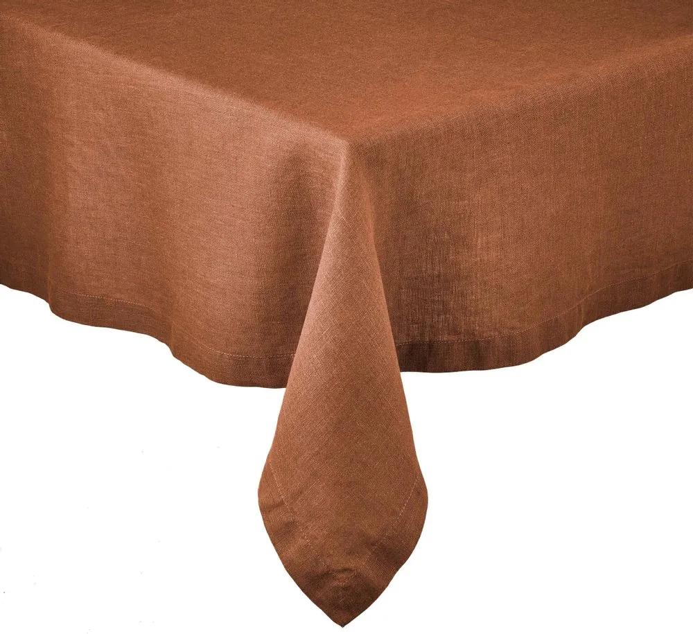 RIGA lenvászon asztalterítő, sötét narancssárga 160x160 cm