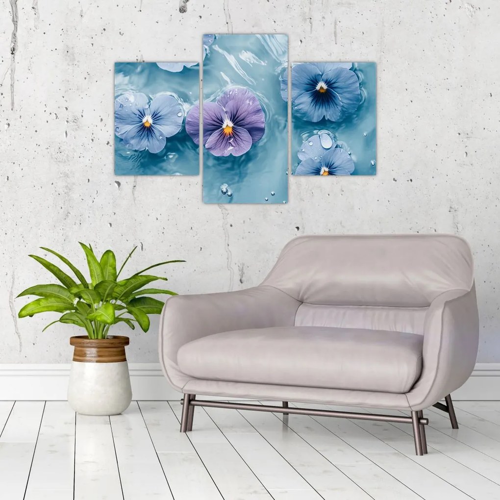 Kép - Ibolyák a vízben (90x60 cm)