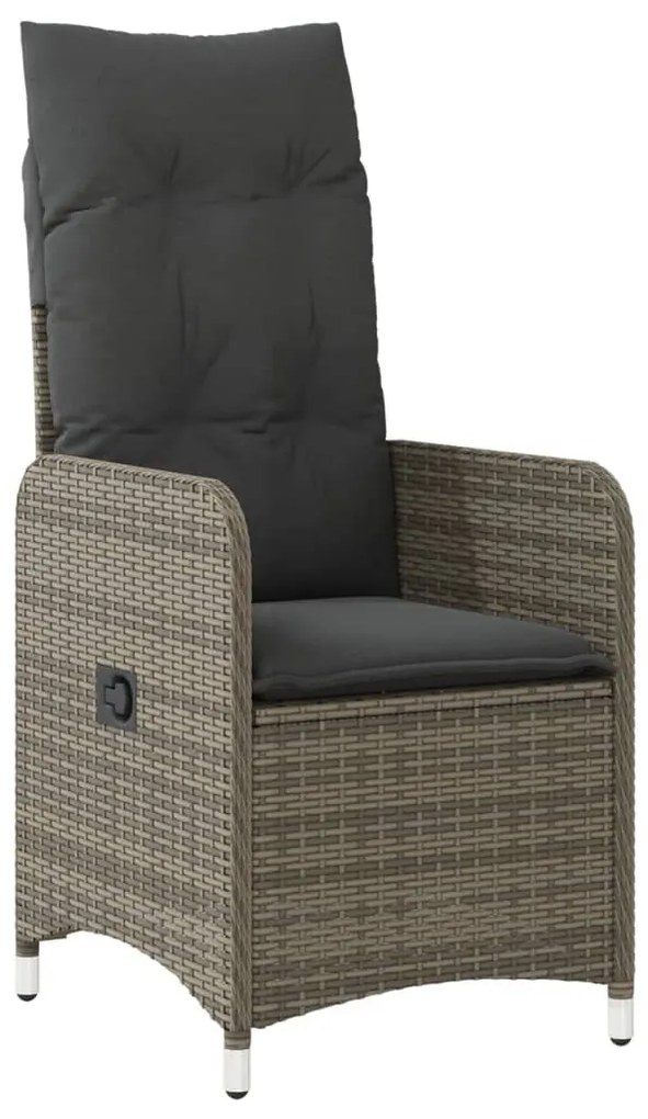 3 részes szürke polyrattan kerti bisztrógarnitúra párnákkal
